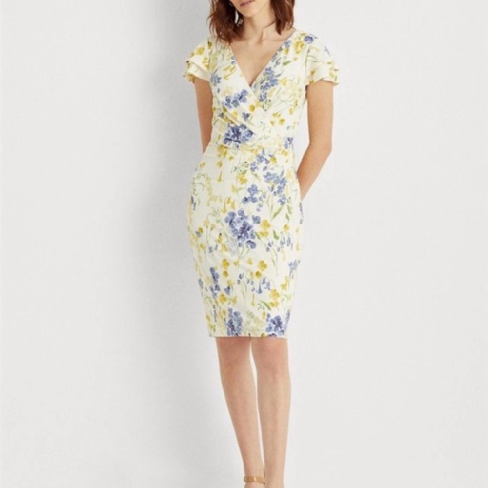 RALPH LAUREN Floral Spring Jersey Wrap Dress– Size 12